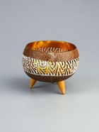 УЦЕНКА Подсвечник из кокоса, 15×15×13 см, белый - Фото 2