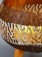 УЦЕНКА Подсвечник из кокоса, 15×15×13 см, белый - Фото 4