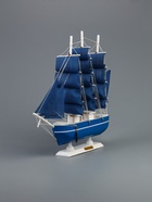 УЦЕНКА Сувенирная модель корабля «Калева», борта синие с белой полосой, паруса синие, 30×7×32 см - Фото 3