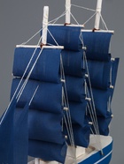 УЦЕНКА Сувенирная модель корабля «Калева», борта синие с белой полосой, паруса синие, 30×7×32 см - Фото 5