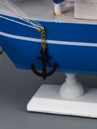 УЦЕНКА Сувенирная модель корабля «Калева», борта синие с белой полосой, паруса синие, 30×7×32 см - Фото 6