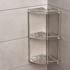 УЦЕНКА Полка угловая 3-х ярусная, 22.5×32×54 см, нержавеющая сталь - Фото 2