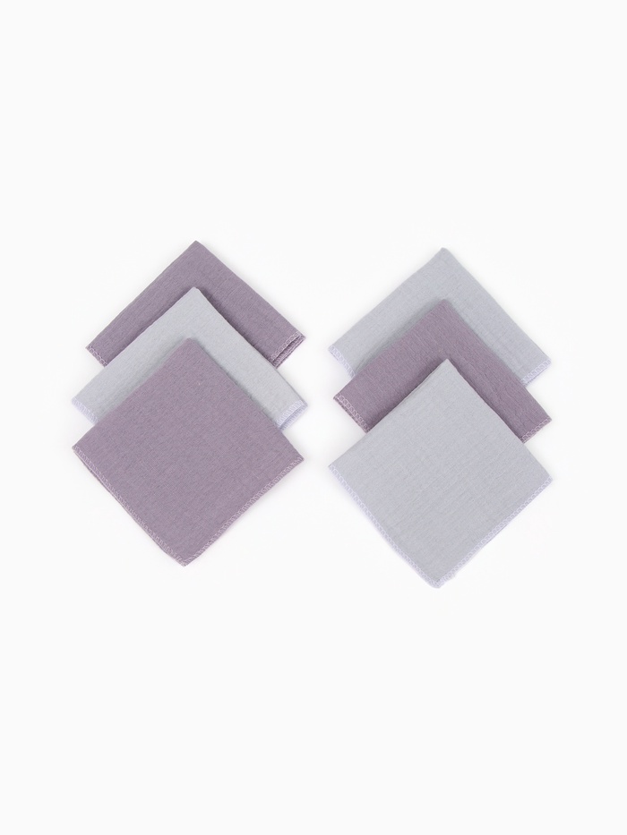 Набор платочков «Крошка Я» Deep grey, 20×20 см - 6 шт., муслин, 100 % хлопок, серые - Фото 1