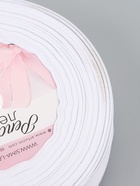 УЦЕНКА Лента репсовая 25 мм × 25 ±1 ярд(23 м ±1 м) серебряные нити №01 белый АУ - Фото 12