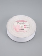 УЦЕНКА Лента репсовая 25 мм × 25 ±1 ярд(23 м ±1 м) серебряные нити №01 белый АУ - Фото 7