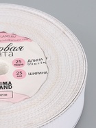 УЦЕНКА Лента репсовая 25 мм × 25 ±1 ярд(23 м ±1 м) серебряные нити №01 белый АУ - Фото 8