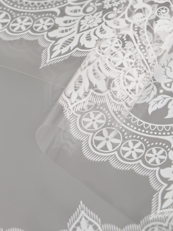 Плёнка для цветов «Ажур», прозрачная/белая, 0.6×9.3±5% м, 40 мкм, 200 г