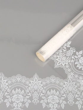 Плёнка для цветов «Ажур», прозрачная/белая, 0.6×9.3±5% м, 40 мкм, 200 г