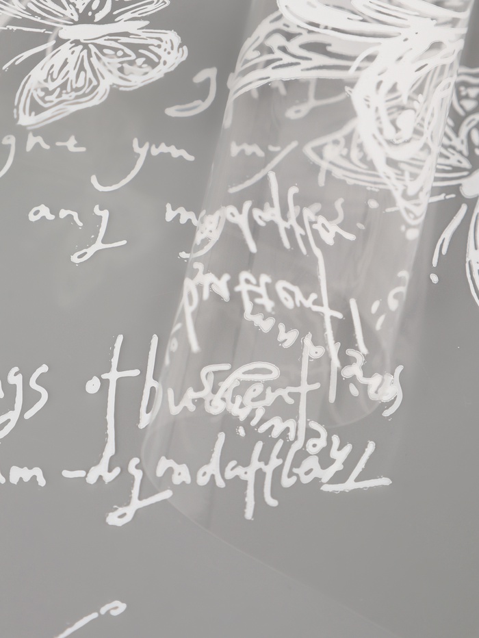 Плёнка для цветов «Бабочки», прозрачная/белая, 0.7×7.6 м, 40 мкм, 200 г