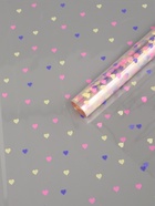 Пленка для цветов «Сердечки конфетти», прозрачный/микс, 0.7×7.6 м, 40 мкм, 200 г - Фото 1