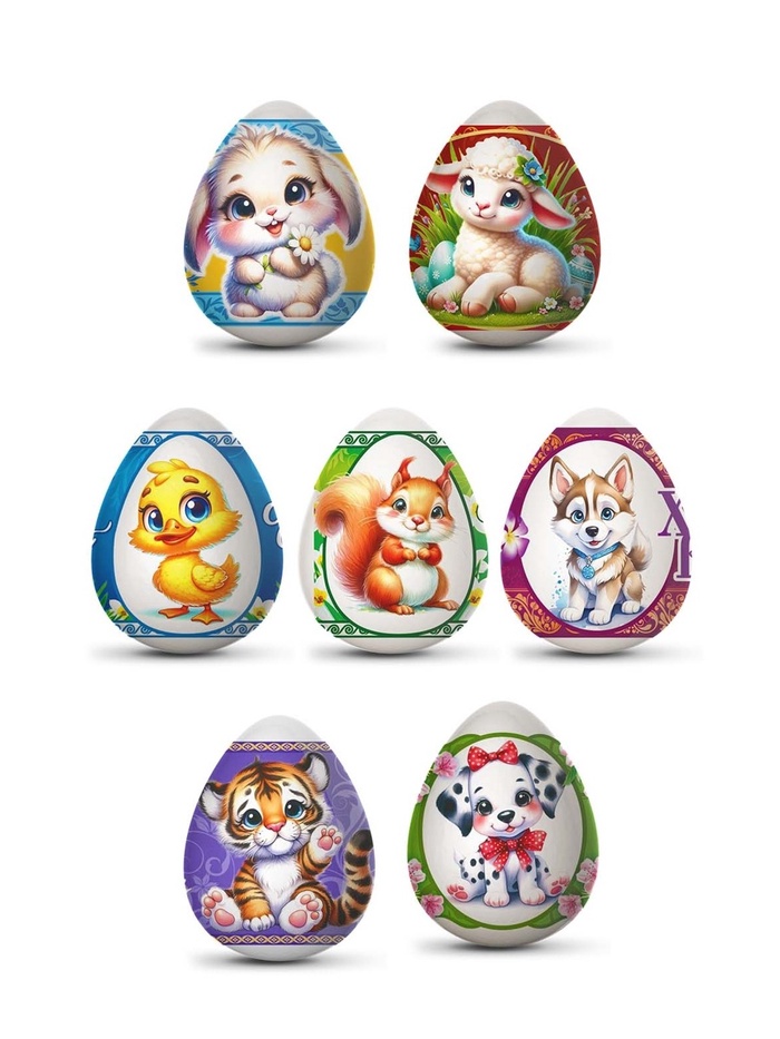 Термонаклейки для яиц «Зайчики», 7 шт., 7×34 см