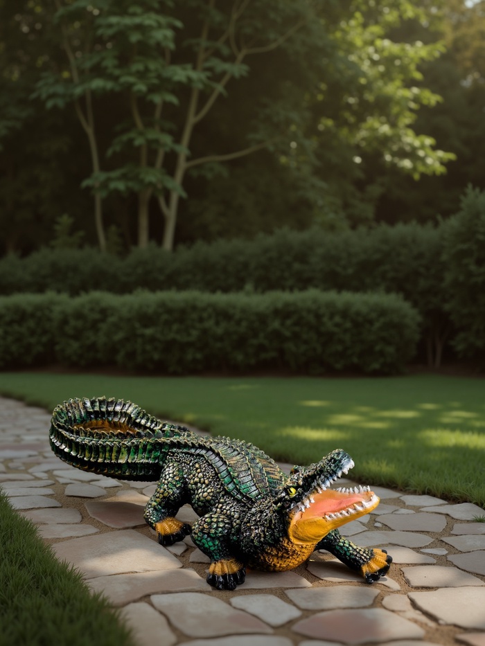 УЦЕНКА Садовая фигура "Крокодил" 83х28х32см - Фото 1