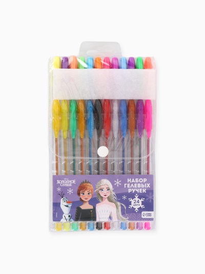 УЦЕНКА Набор гелевых ручек с блёстками, 24 цвета, Холодное сердце