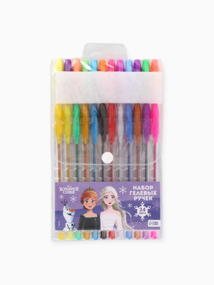 УЦЕНКА Набор гелевых ручек с блёстками, 24 цвета, Холодное сердце - Фото 1