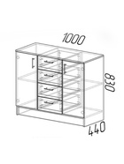 Комод для хранения «Эра. К1000–2Д», 4 ящика, 2 дверцы, 1000×430×830 мм, цвет графит - Фото 3