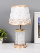 УЦЕНКА Лампа настольная RISALUX «Корона», 1×40 Вт, Е27, 1×3 Вт, LED, золотистая, 23×23×43 см 11000376