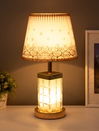 УЦЕНКА Лампа настольная RISALUX «Корона», 1×40 Вт, Е27, 1×3 Вт, LED, золотистая, 23×23×43 см 11000376