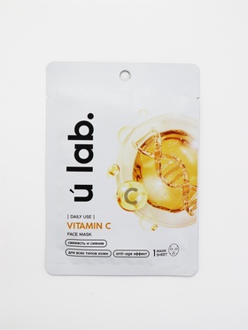 Маска для лица тканевая с экстрактом витамина С, anti-age эффект, ULAB