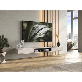 Тумба под ТВ подвесная «Амели», 1802×315×160 мм, цвет кашемир/чёрный