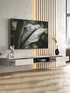 Тумба под ТВ подвесная «Амели», 1802×315×160 мм, цвет кашемир/чёрный  (артикул 10988705)  большой выбор товаров оптом и в розницу по низким ценам с доставкой