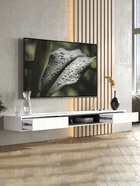 Тумба под ТВ подвесная «Амели», 1802×315×160 мм, цвет белый/чёрный - Фото 2