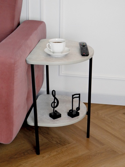 Столик приставной «Лакси Софт», 445×335×545 мм, цвет цемент