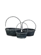 УЦЕНКА Набор корзин плетеных, 36×36×14×37 см/30×30×12.5×32 см/25×25×11×28 см, ива - Фото 2