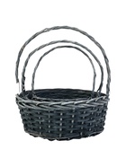 УЦЕНКА Набор корзин плетеных, 36×36×14×37 см/30×30×12.5×32 см/25×25×11×28 см, ива - Фото 5