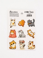 Наклейки детские «Забавные котики», 11×15.5 см - фото 121985371