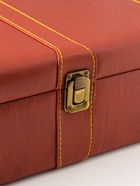 Шкатулка подарочная под 2 бутылки «Гладкая кожа» и набор 4 предмета, коричневая, 34.5×20×12 см - Фото 6