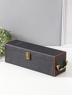 Шкатулка подарочная под бутылку «Чёрная с оранжевой вставкой», и набор 4 предмета, 35×10×11.5 см - Фото 4