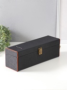 Шкатулка подарочная под бутылку «Чёрная с оранжевой вставкой», и набор 4 предмета, 35×10×11.5 см - Фото 5