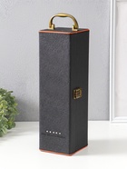 Шкатулка подарочная под бутылку «Чёрная с оранжевой вставкой», и набор 4 предмета, 35×10×11.5 см - Фото 7