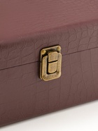 Шкатулка подарочная под бутылку «Кожа питона» и набор 4 предмета, коричневая, 35×11×12 см - Фото 6