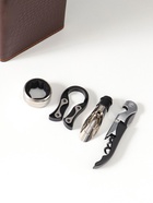 Шкатулка подарочная под бутылку «Кожа питона» и набор 4 предмета, коричневая, 35×11×12 см - Фото 8