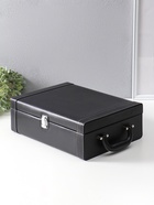 Шкатулка подарочная под 2 бутылки «Гладкая кожа» и набор 3 предмета, чёрная, 35×26.5×12 см - Фото 4