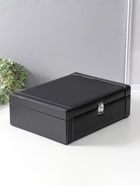 Шкатулка подарочная под 2 бутылки «Гладкая кожа» и набор 3 предмета, чёрная, 35×26.5×12 см - Фото 5