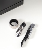 Шкатулка подарочная под 2 бутылки «Гладкая кожа» и набор 3 предмета, чёрная, 35×26.5×12 см - Фото 8