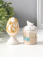 Набор фигурок пасхальных 2 шт. «ХВ», кулич 7×5 см, яйцо на подставке 9×4 см - Фото 4