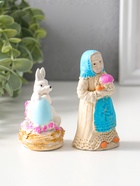 Набор фигурок пасхальных 2 шт. «К празднику», девушка 9×4 см, заяц с яйцом 8×4 см  (артикул 10982502)  большой выбор товаров оптом и в розницу по низким ценам с доставкой
