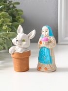 Набор фигурок пасхальных 2 шт. «К празднику», девушка 9×4 см, заяц в горшочке 9×5 см  (артикул 10982503)  большой выбор товаров оптом и в розницу по низким ценам с доставкой