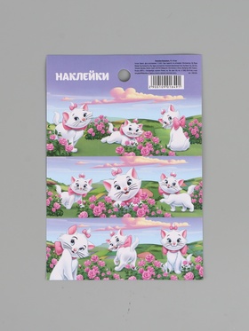 Наклейки бумажные «Кошечка», c раскраской на обороте, 11 × 15.5 см