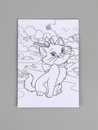 Наклейки бумажные «Кошечка», c раскраской на обороте, 11 × 15.5 см - фото 121985440