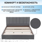 Кровать парящая «Альба», спальное место 1600×2000 мм, велюр, цвет серый - Фото 4