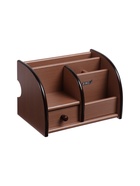 УЦЕНКА Органайзер 5 секций, 1 выдвижной ящик, серия Ясень шимо темный с кантом темным, 14×21 см - Фото 2