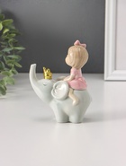 Фигурка «Девочка в розовом на слоне», 4.5×10.5×13 см - фото 809545621