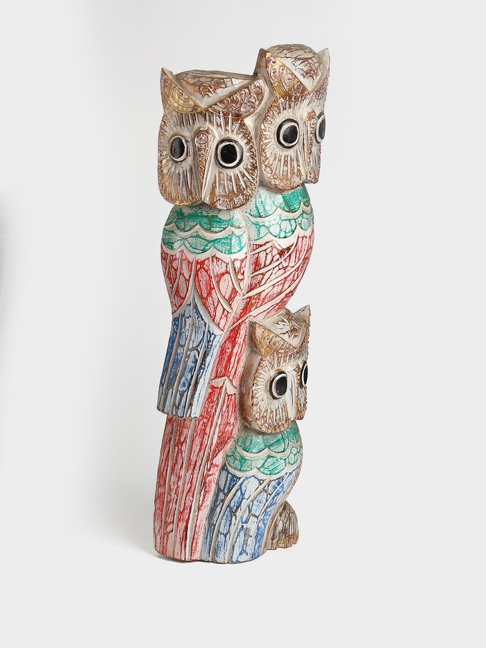 Сувенир интерьерный Совы на ветке дерево 20х8х60 см