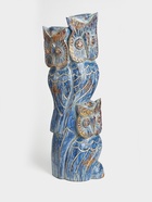 Сувенир интерьерный "Совы на ветке" дерево 20х8х60 см, цв. голубой - фото 809643264