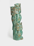 Сувенир интерьерный "Совы на ветке" дерево 20х8х60 см, цв. зелёный - фото 809643270