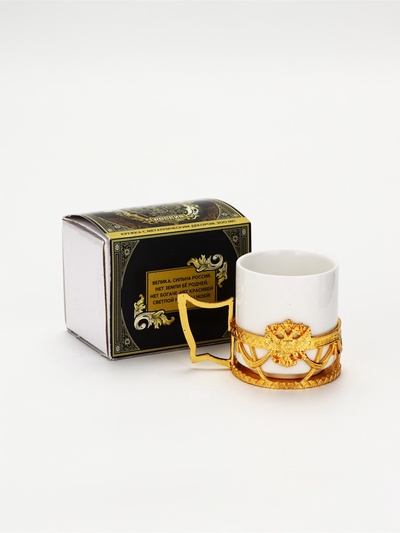 УЦЕНКА Кружка с металлическим декором "Россия", 150 мл